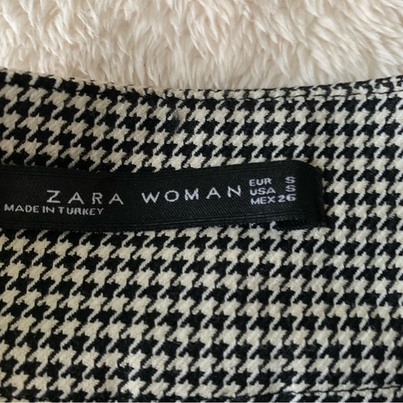 Zara Houndstooth Pleated Check Mini Skirt sz Small - Picture 9 of 11